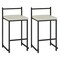 Set of 2 Stack-able Counter-Height Bar Stools with PU Leather & Footrest